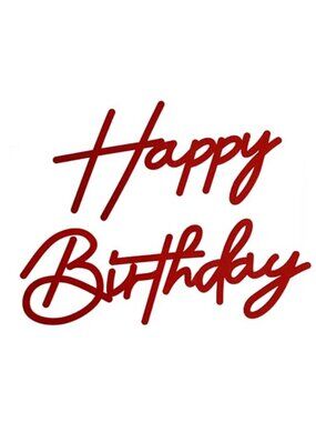 Red Felt Happy Birthday Banner Backdrop Wall Decor Photo Booth Sign Party Kids